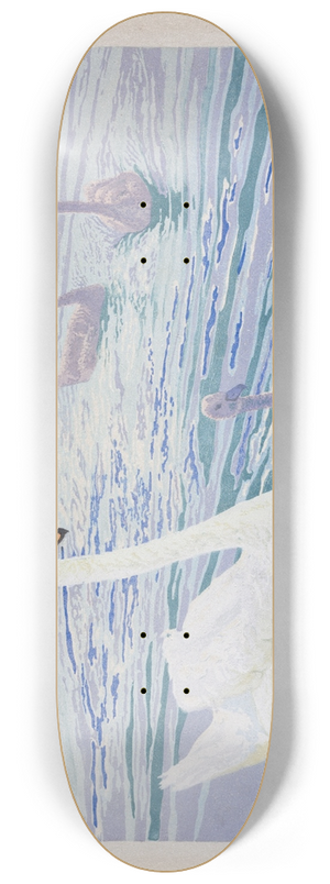 William Giles - Swans and Cygnets 8.25 inch art skate deck