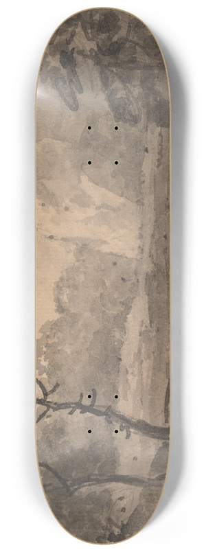 William Gilpin - Landscape with Three Figures on a Road 8.25 inch art skate deck