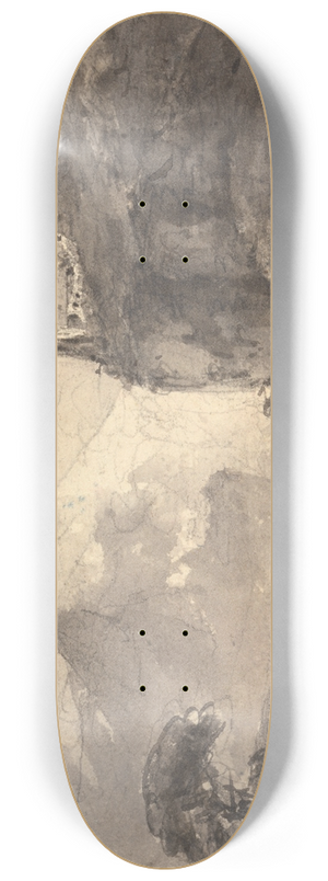 William Gilpin - Rocky Landscape with Two Figures on a Path in the Center 8.25 inch art skate deck