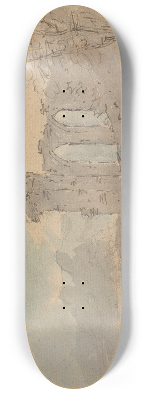 William Gilpin - View of Castle Ruin 8.25 inch art skate deck