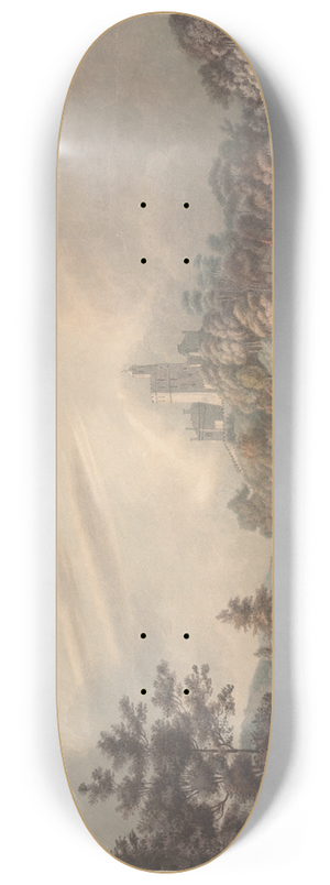William Green - Landscape, Castle by a River 8.25 inch art skate deck