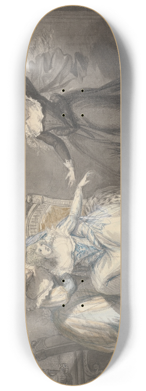 William Hamilton - A Dramatic Scene with Three Women in an Interior 8.25 inch art skate deck