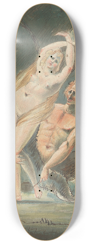 William Hamilton - Amymone with a Lecherous Satyr 8.25 inch art skate deck
