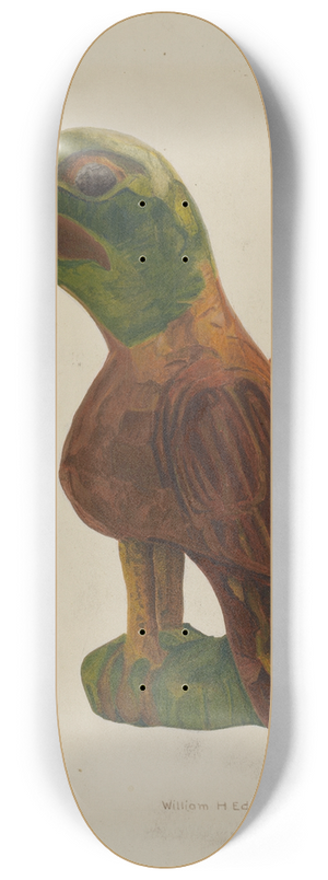 William H. Edwards - Pa. German Carved Bird 8.25 inch art skate deck