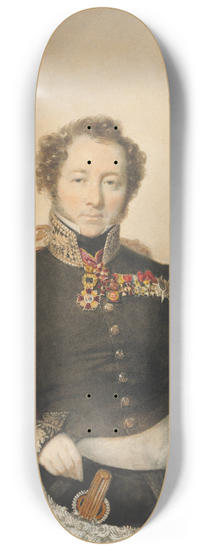 Adolphe Finck - Portrait of an officer 8.25 inch art skate deck