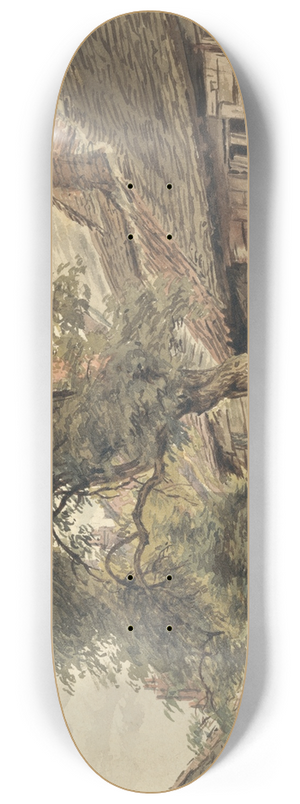 William Henry Hunt - Backyard of a Cottage 8.25 inch art skate deck