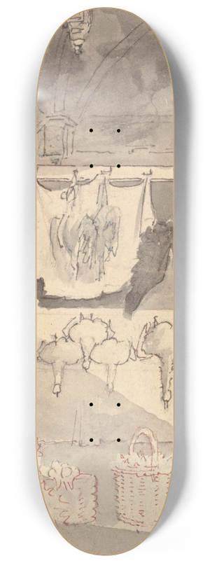 William Henry Pyne - Poulterers Shop 8.25 inch art skate deck