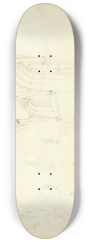 Augustus Charles Pugin - Study for Lambeth Palace, from Microcosm of London 8.25 inch art skate deck