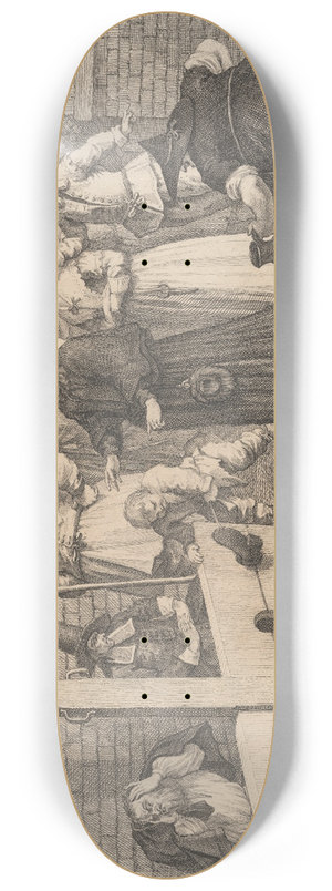 William Hogarth - Hudibras in Tribulation (no.6) 8.25 inch art skate deck