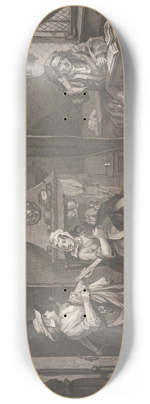 William Hogarth - The Distressed Poet 8.25 inch art skate deck