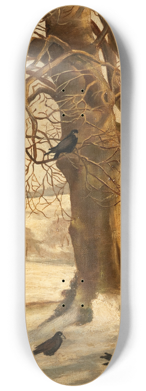 William Holbrook Beard - Winterscape with Crows 8.25 inch art skate deck