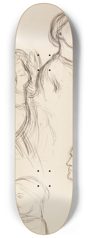 William Holman Hunt - Studies of Edith Holman Hunt 8.25 inch art skate deck