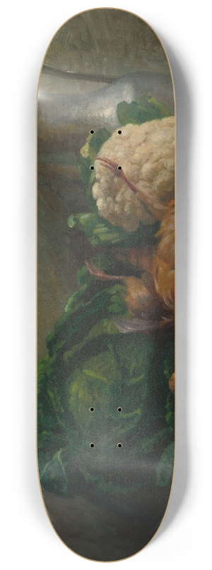 Adolphe-Flix Cals - Still Life with Vegetables, Partridge, and a Jug 8.25 inch art skate deck Adolphe-Flix Cals - Still Life with Vegetables, Partridge, and a Jug 8.25 inch art skate deck