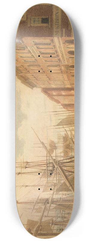 William James Bennett - View of South Street, from Maiden Lane, New York City 8.25 inch art skate deck William James Bennett - View of South Street, from Maiden Lane, New York City 8.25 inch art skate deck