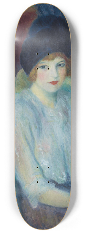 William James Glackens - Caf Lafayette (Portrait of Kay Laurell) 8.25 inch art skate deck