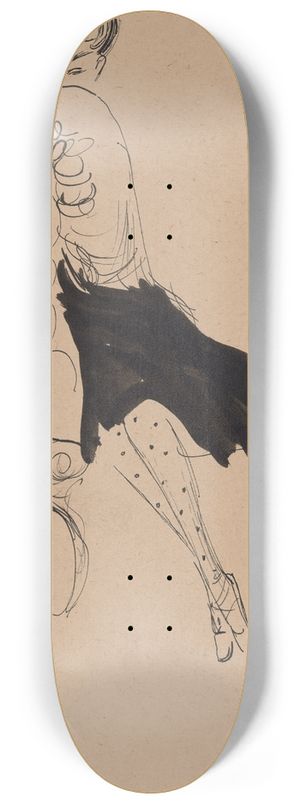 William James Glackens - Portrait of Janet Braguin in the style of GiovanniBoldini 8.25 inch art skate deck