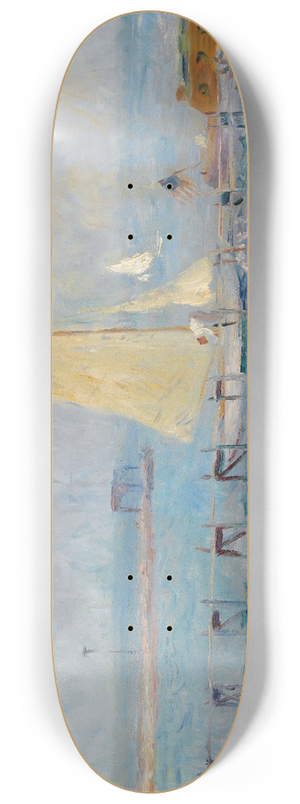 William James Glackens - Seascape with Six Bathers, Bellport 8.25 inch art skate deck William James Glackens - Seascape with Six Bathers, Bellport 8.25 inch art skate deck