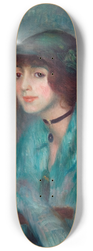William James Glackens - The Brunette 8.25 inch art skate deck