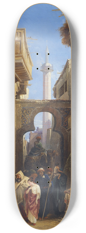 William James Mller - Street Scene In Cairo 8.25 inch art skate deck
