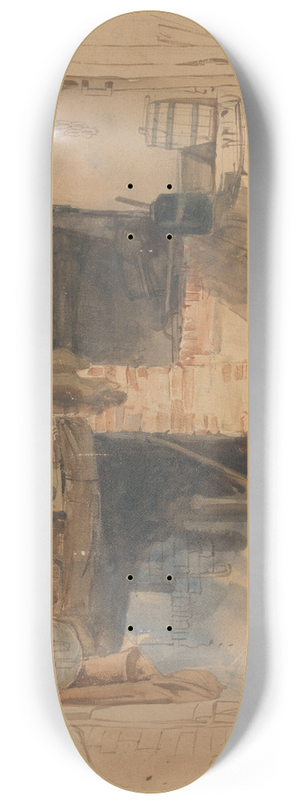 William James Mller - Study of a Rustic Interior Scene 8.25 inch art skate deck