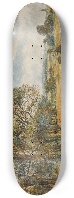William Joseph Julius Caesar Bond - Cattle Grazing, With Sefton Church Beyond 8.25 inch art skate deck