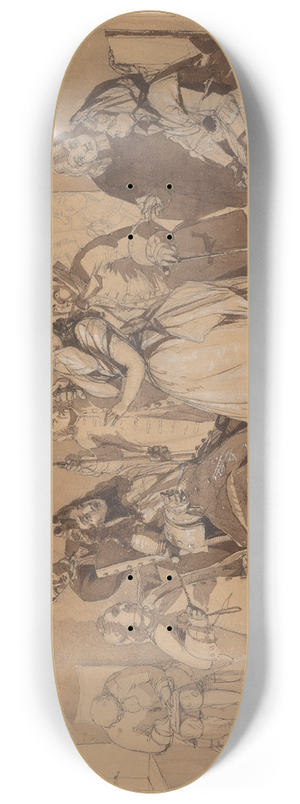 Augustus Leopold Egg - Young Man Confined to a Chair with a Young Woman Standing Before Him 8.25 inch art skate deck