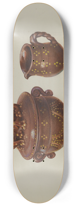 William L. Antrim - Pa. German Sugar Bowl and Creamer 8.25 inch art skate deck