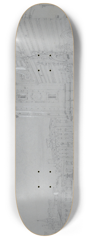 William Leighton Leitch - Piazza del Duomo, Messina, Sicily 8.25 inch art skate deck William Leighton Leitch - Piazza del Duomo, Messina, Sicily 8.25 inch art skate deck