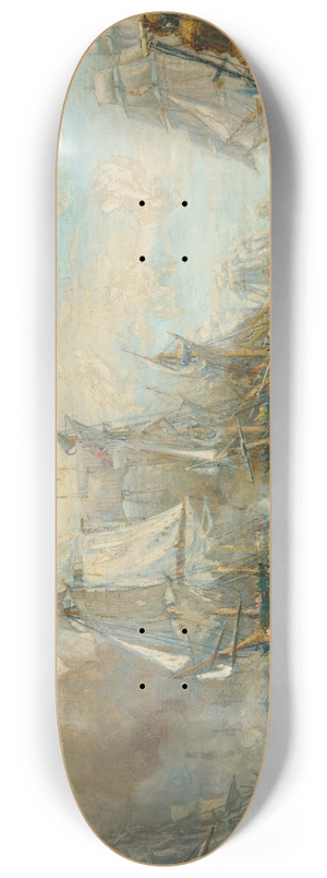 William Lionel Wyllie - Study for The Battle of Trafalgar, 21 October 1805 8.25 inch art skate deck