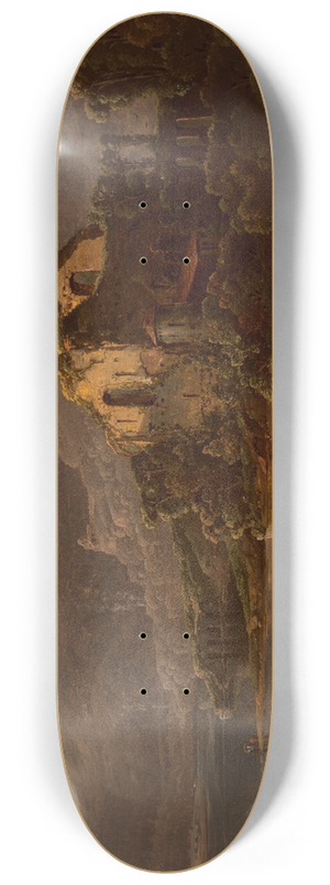 William Louis Sonntag - Italian Landscape with Ruins 8.25 inch art skate deck