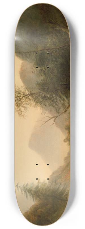 William Macleod - River Landscape with Three Men in a Punt 8.25 inch art skate deck