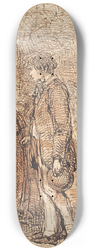 William Makepeace Thackeray - Man and woman at well 8.25 inch art skate deck
