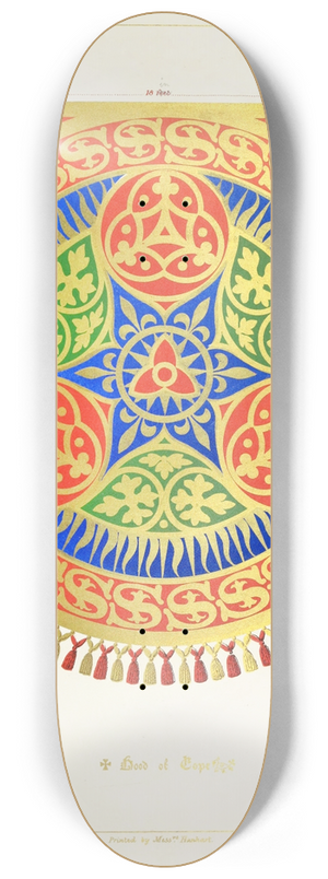 Augustus Pugin - Hood of Cope, a floriated Trefoil 8.25 inch art skate deck