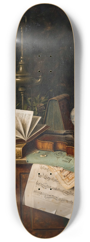 William Michael Harnett - Still Life With Violin 8.25 inch art skate deck