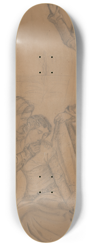 William Morris - Composition of Three Figures in a Garden 8.25 inch art skate deck