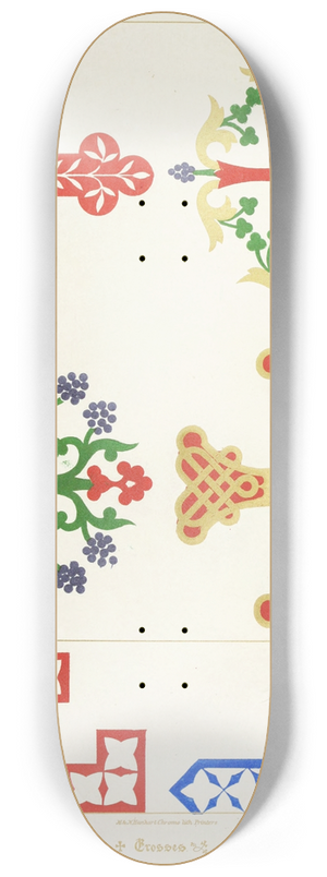 Augustus Pugin - Six floriated Crosses. 8.25 inch art skate deck