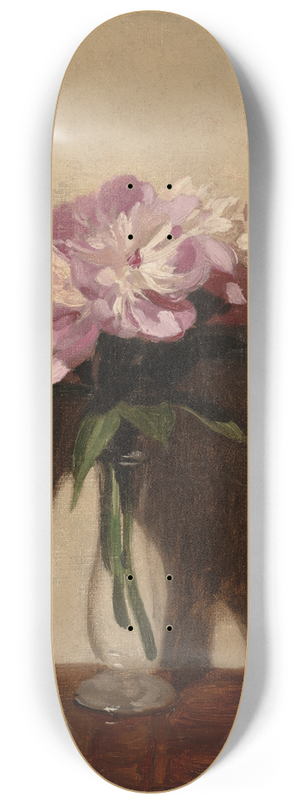 William Nicholson - Pink Peonies 8.25 inch art skate deck
