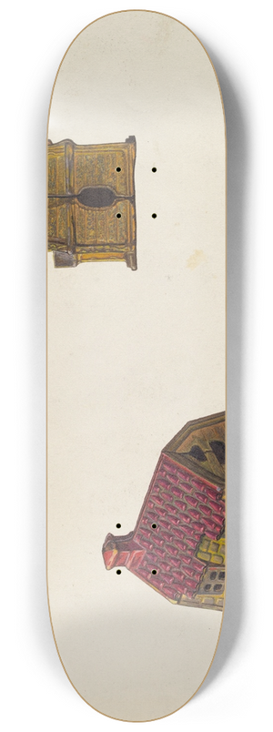 William O. Fletcher - Tiled Roof House Bank 8.25 inch art skate deck