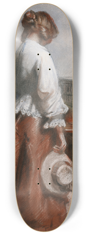 William Orpen - Lady with a Birdcage 8.25 inch art skate deck