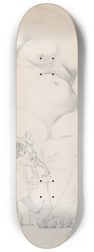 William Orpen - Sketches of a Female Nude, a Male Model and a Sculptor 8.25 inch art skate deck