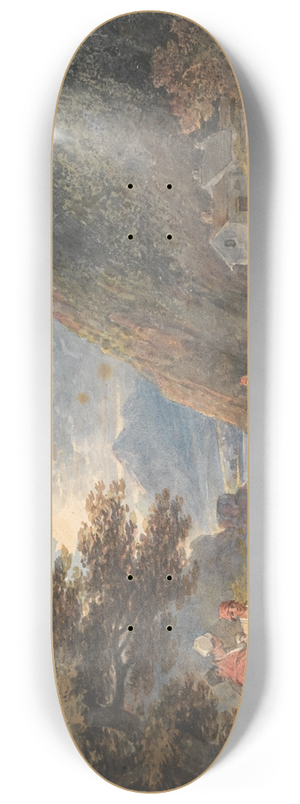 William Payne - On the River Tivy, near Cardigan, Wales 8.25 inch art skate deck