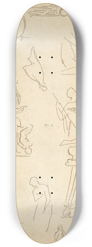 William Pitts - Sketches of Miscellaneous Egyptian Details and Figures 8.25 inch art skate deck