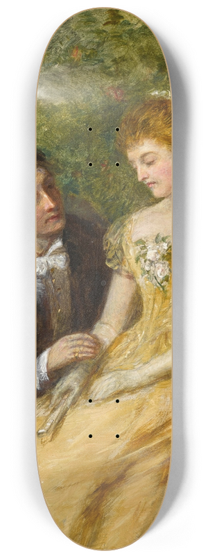 William Powell Frith - A Study for In the Conservatory; A Critical Moment 8.25 inch art skate deck