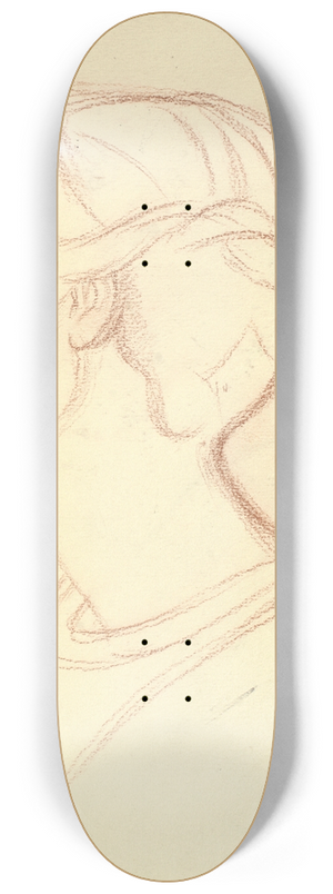 William Rothenstein - Womans head (Parthenia Passano) in profile to the left 8.25 inch art skate deck