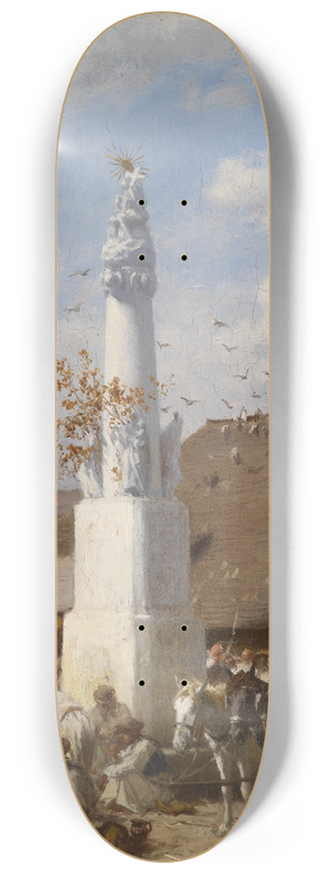 August von Pettenkofen - Geschirrmarkt in Szolnok 8.25 inch art skate deck