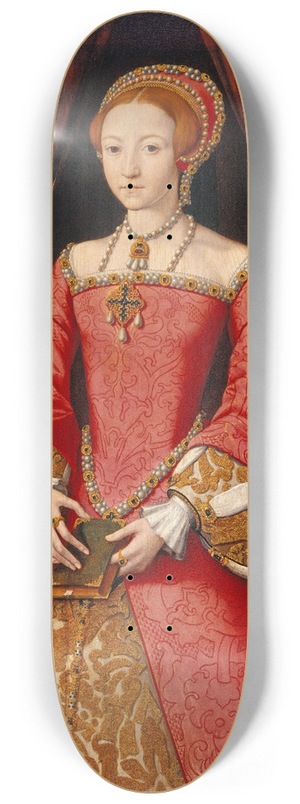 William Scrots - Elizabeth I when a Princess (1533-1603) 8.25 inch art skate deck