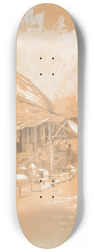 August von Pettenkofen - Marktszene Bukarest 8.25 inch art skate deck