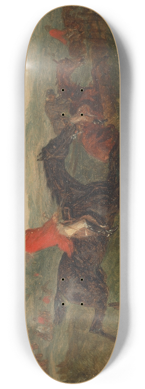 William Shayer - Foxhunting; Clearing a Brook 8.25 inch art skate deck