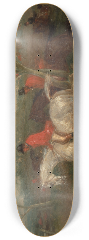 William Shayer - Foxhunting; Coming to a Fence (Full Cry) 8.25 inch art skate deck