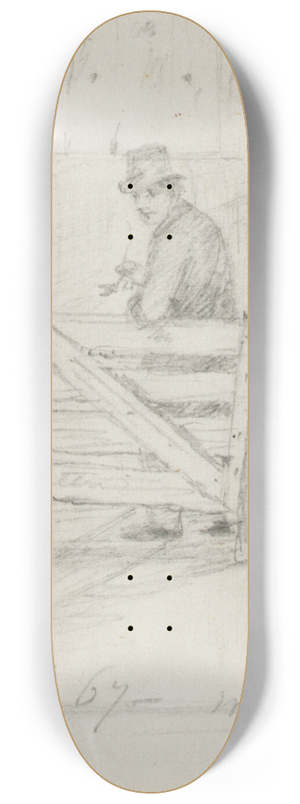 William Sidney Mount - Resting on the Fence 8.25 inch art skate deck